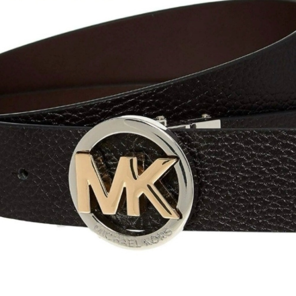 Michael Kors Reversible Logo Belt Leather Black, Brown M/L